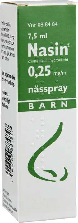 Nasin nässpray 0,25 mg/ml 7,5 ml Nasin