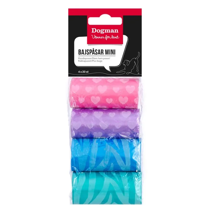 Dogman Bajspåsar Mixade 4x20-pack Dogman