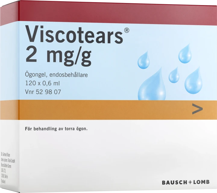 Viscotears ögongel i endosbehållare 2 mg/g 120x0,6 ml Viscotears