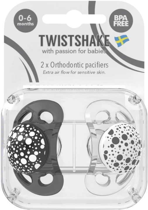 Twistshake nappar 0-6 mån 2-pack Svart/Vit Twistshake