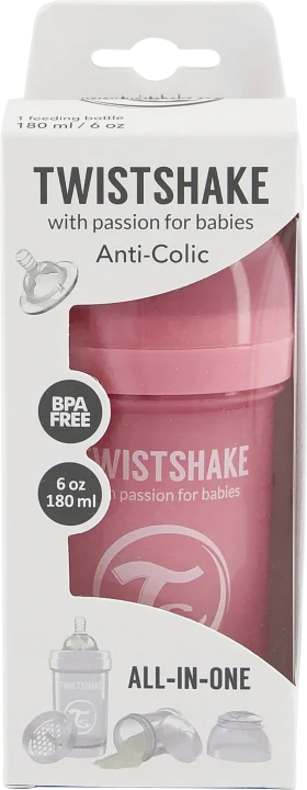 Twistshake Anti-Colic nappflaska 180 ml Pastell Rosa Twistshake