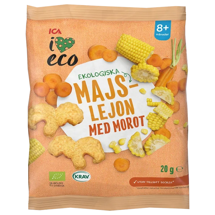 ICA I Love Eco Majslejon Morot 20 g ICA I Love Eco