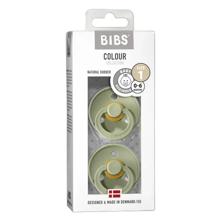 BIBS Colour Collection Napp Sage 2-pack 0-6 mån Bibs