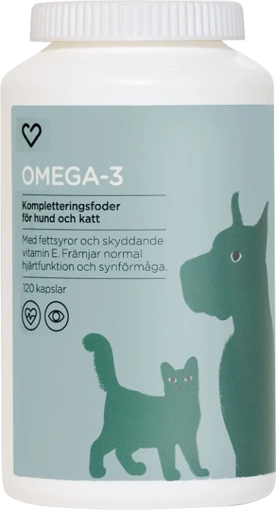 Hjärtats Omega-3 för hund och katt 120 kapslar Hjärtats