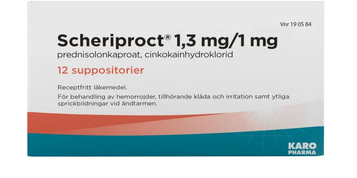 Scheriproct Suppositorium 1,3 mg/1 mg 12 st Scheriproct