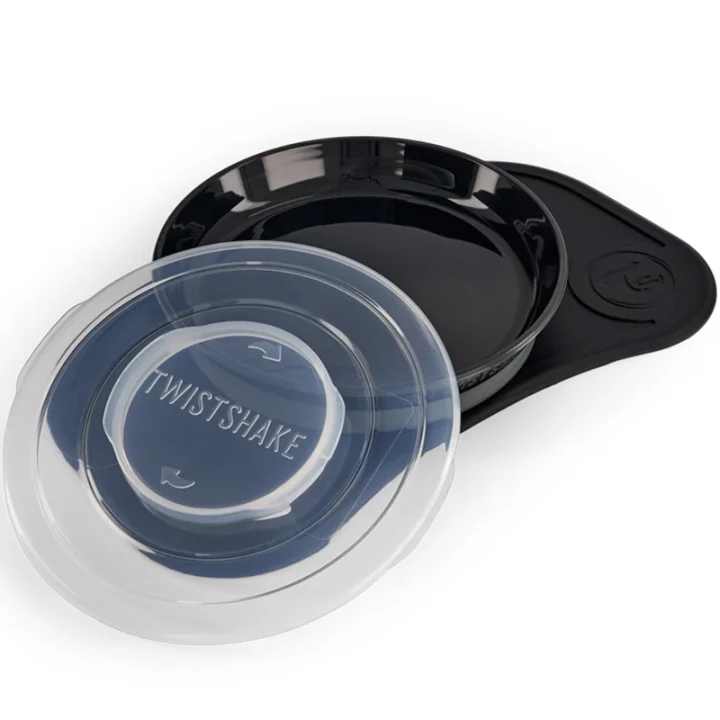 Twistshake Click-Mat Mini + Plate Black Twistshake