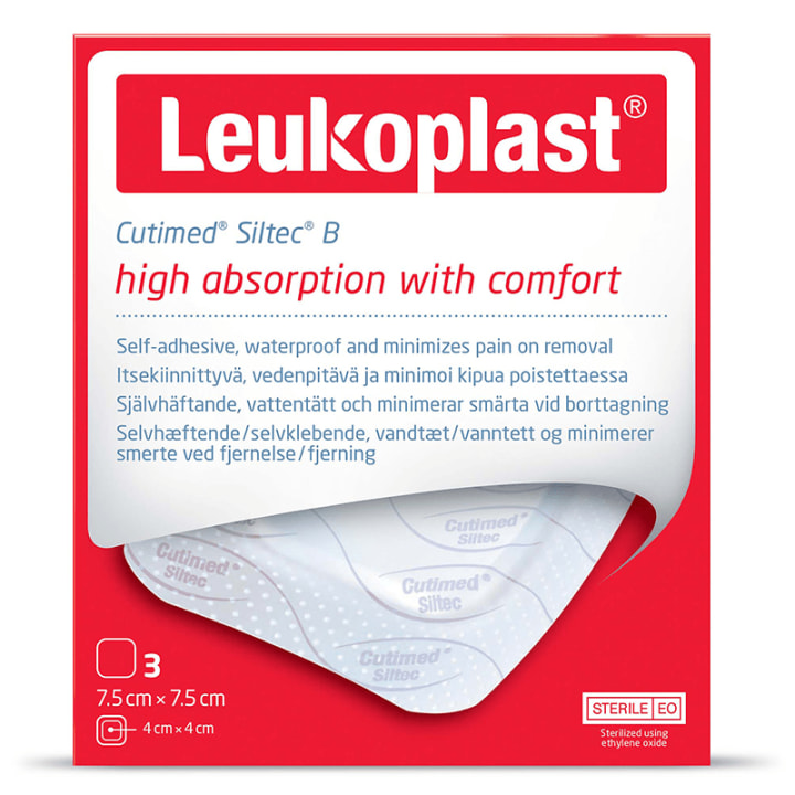Leukoplast Cutimed Siltec B 7,5x7,5 cm 3 st Leukoplast