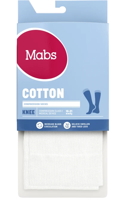 Mabs Cotton Knee White 1 par XXL Mabs