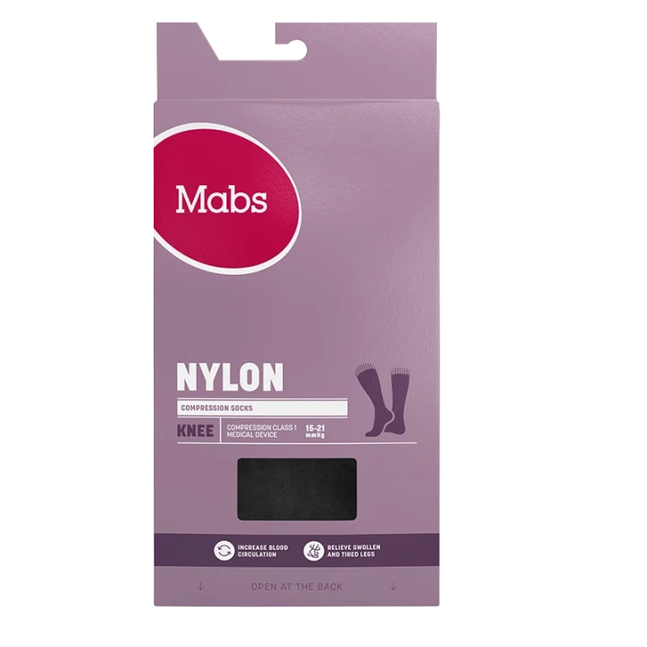 Mabs Nylon Knee Wide Black 1 par S Mabs