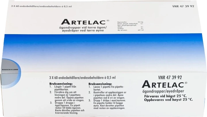 Artelac ögondroppar lösning i endosbehållare 3x60x0,5 ml Artelac