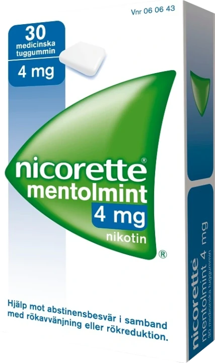 Nicorette mentolmint medicinskt tuggummi Nicorette