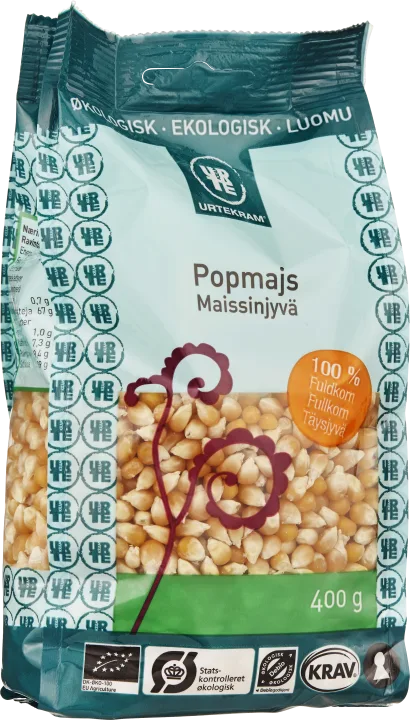 Urtekram Popcorn Eko 400 g Urtekram