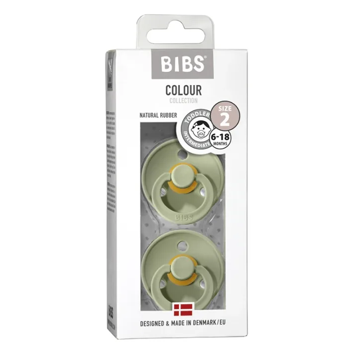 BIBS Colour Collection Napp Sage 2-pack 6-18 mån Bibs