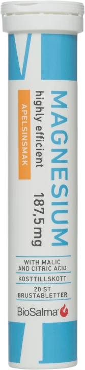 BioSalma Magnesium 187,5 mg Apelsin 20 brustabletter BioSalma