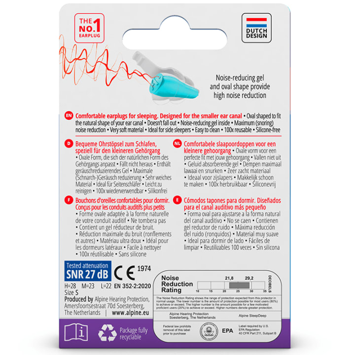 Alpine SleepDeep Mini Earplugs 1 par Alpine