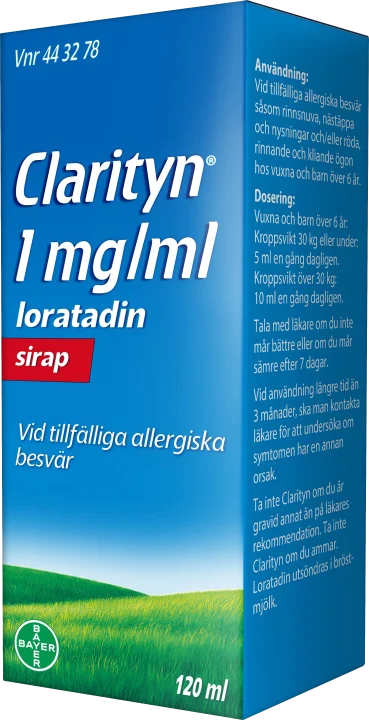 Clarityn Sirap 1mg/ml Flaska, 120 ml Clarityn