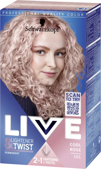 Schwarzkopf Live Lightener + Twist Hårfärg 101 Cool Rose Schwarzkopf