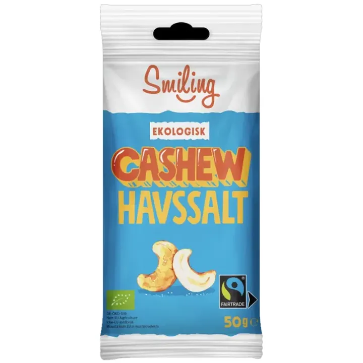 Smiling Cashewnötter Havssalt 55 g Smiling