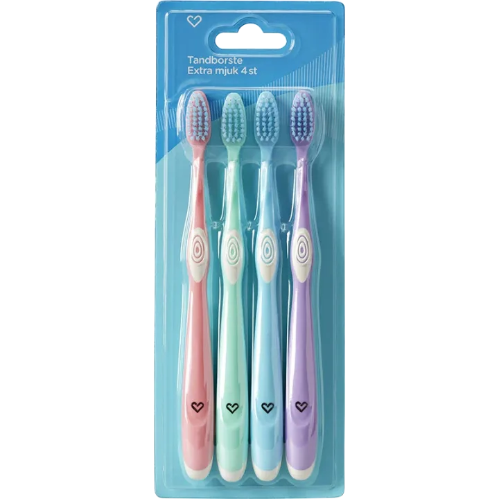 Hjärtats Tandborste Extra Mjuk 4-pack Hjärtats