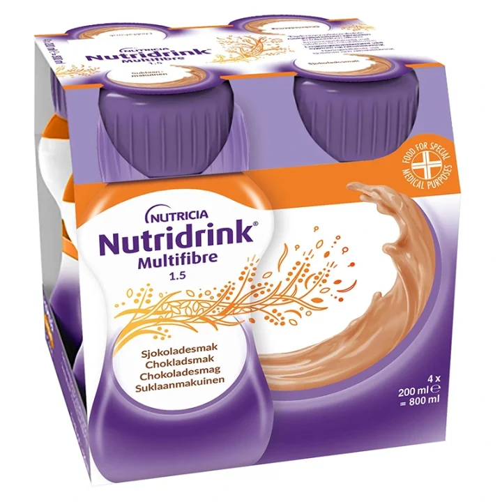 Nutridrink Multi Fibre Choklad 4x200 ml Nutridrink