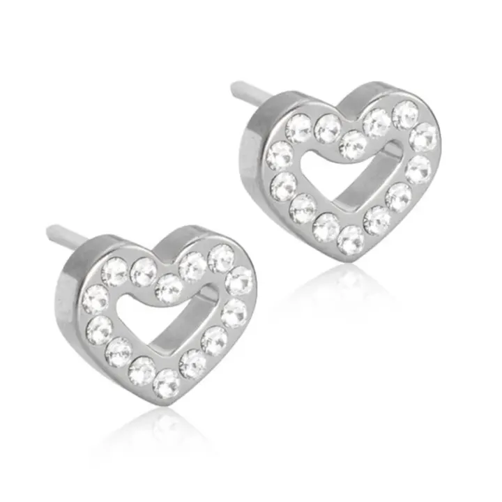 Blomdahl Örhängen Brill Heart Hollow Crystal 8mm 1par Blomdahl