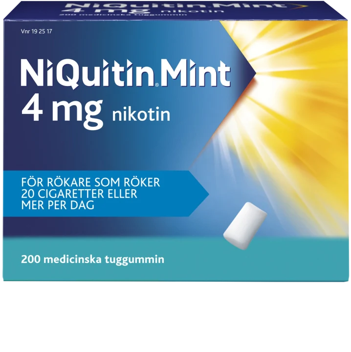 NiQuitin Mentolmint medicinskt tuggummi 4 mg 200 st Niquitin