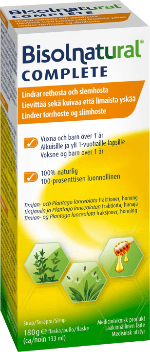 Bisolnatural Complete Hostsirap 133 ml Bisolvon