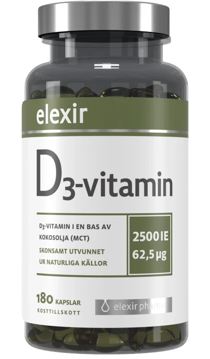 Elexir D3 Vitamin 2500IE 180 kapslar Elexir Pharma
