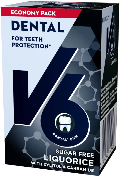 V6 Dental Liquorice tuggummi 70 g V6