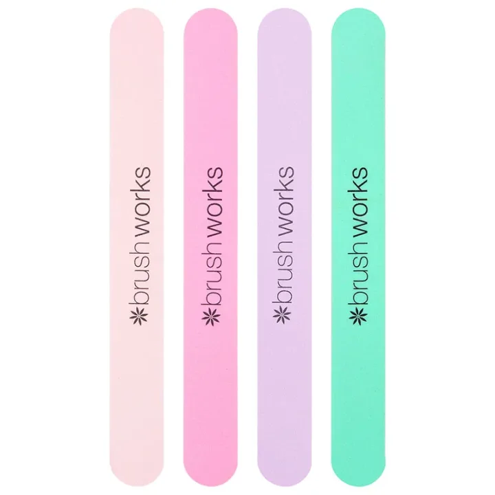 Brushworks Pastel Coloured Nail Files 4-pack Brushworks