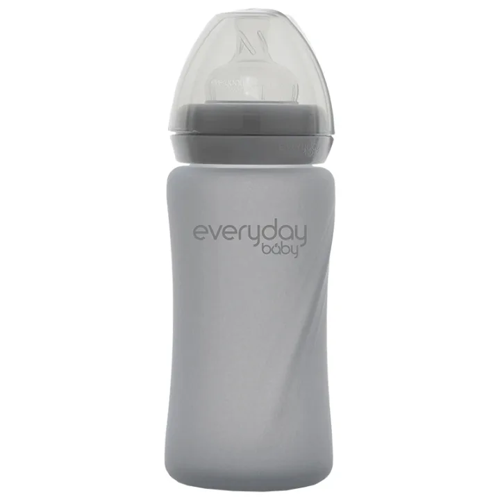 Everyday Baby Nappflaska Glas Healthy + Quiet Grey 240 ml Everyday Baby