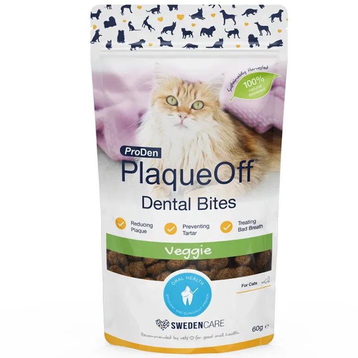 PlaqueOff Dental Bites Katt 60 g PlaqueOff