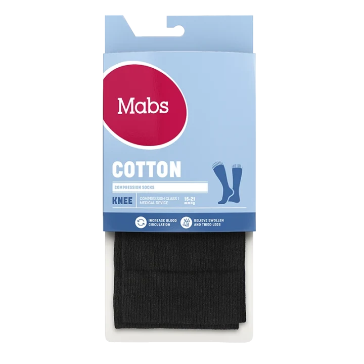 Mabs Cotton Knee Black 1 par XL Mabs