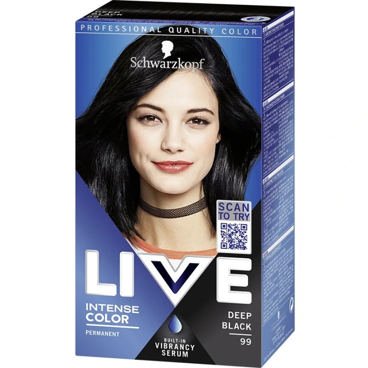 Schwarzkopf Live Intense Color Hårfärg 99 Deep Black Schwarzkopf