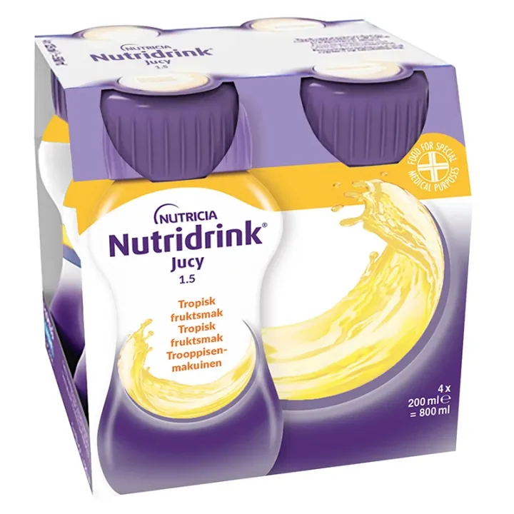 Nutridrink Jucy drickfärdigt Tropisk 4x200ml Nutridrink