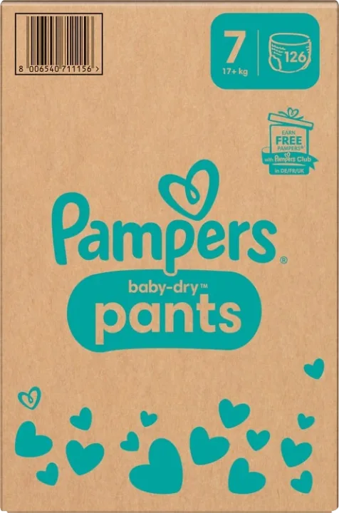 Pampers Baby-Dry stl 7 17 kg+ 126 st Pampers