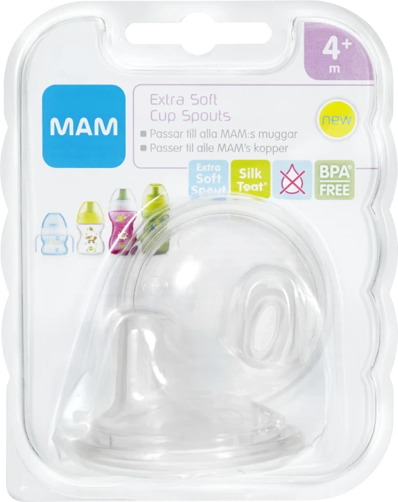 MAM Extra Mjuk Drickpip 4 mån+ 2-pack Mam