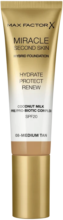 Max Factor Miracle Second Skin Foundation 33ml Medium Tan Max Factor