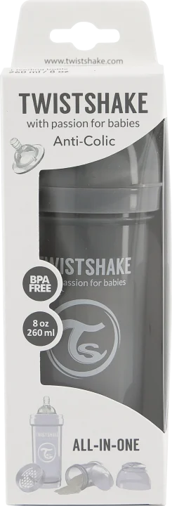 Twistshake Anti-Colic nappflaska 260 ml Pastell Grå Twistshake