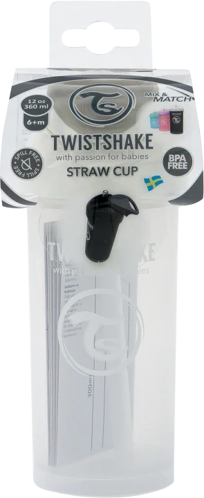 Twistshake Straw Cup 360 ml 6+ mån Vit Twistshake