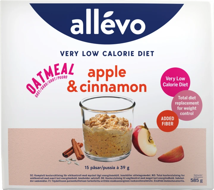 Allévo VLCD Oatmeal Apple & Cinnamon 15 portioner Allévo