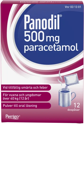 Panodil pulver till oral lösning i dospåse 500 mg 12 st Panodil