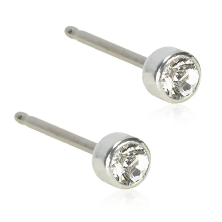 Blomdahl Örhängen ST Bezel 3mm Crystal 1 par Blomdahl