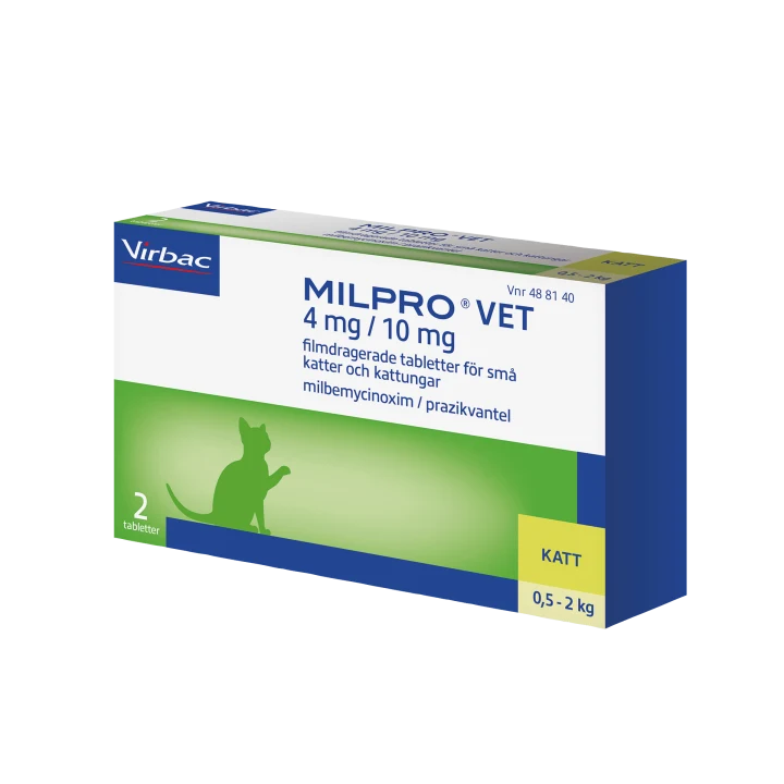 Milpro Vet för Katt 4 mg / 10 mg, 2 tabletter Milpro Vet
