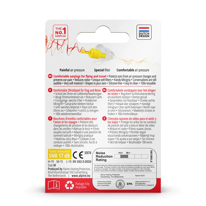Alpine FlyFit Earplugs 1 par Alpine