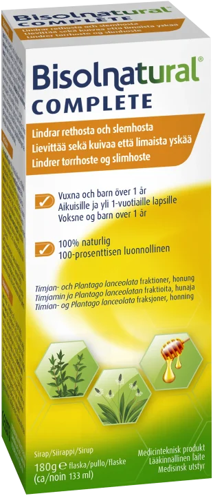 Bisolnatural Complete Hostsirap 133 ml Bisolvon