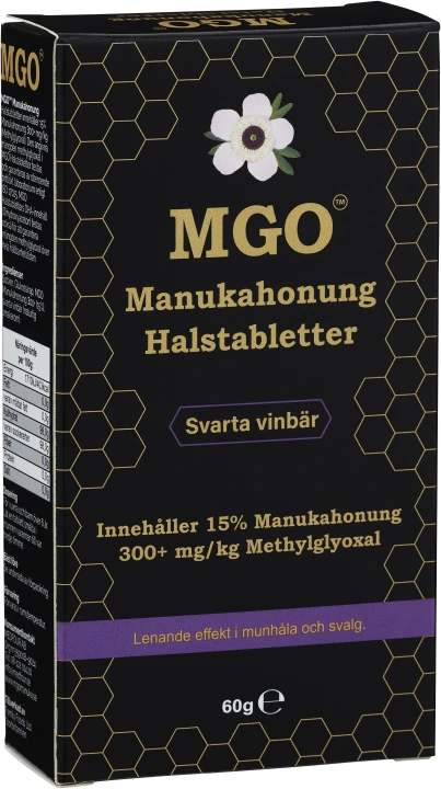 MGO Manukahonung 300+ Halstabletter Svarta Vinbär 60 g Mgo