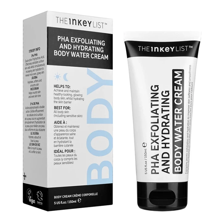 The Inkey List PHA Exfoliating and Hydrating Body Water Cream 150ml The Inkey List 