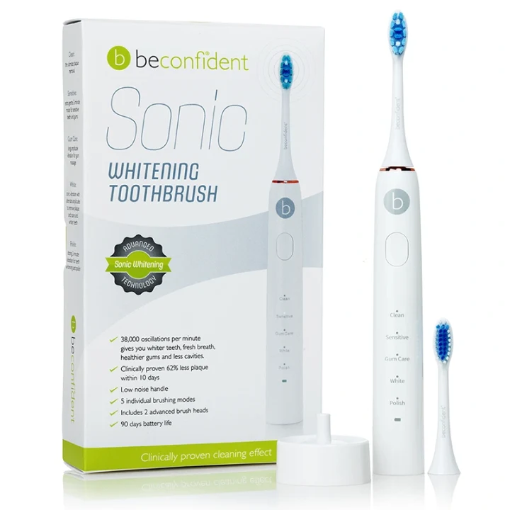 Beconfident Sonic Whitening Tandborste Vit/Roseguld 1 st Beconfident