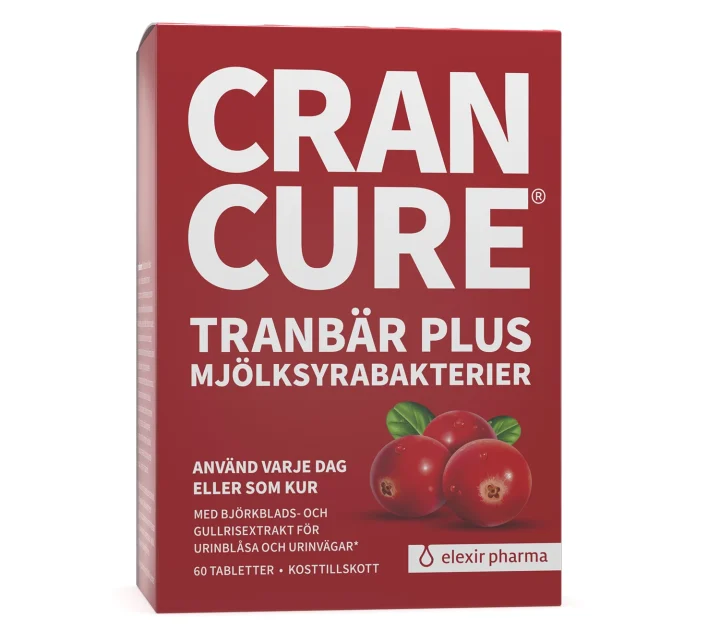 Elexir Cran Cure Tranbär Plus Mjölksyrabakterier 60 tabletter Elexir Pharma